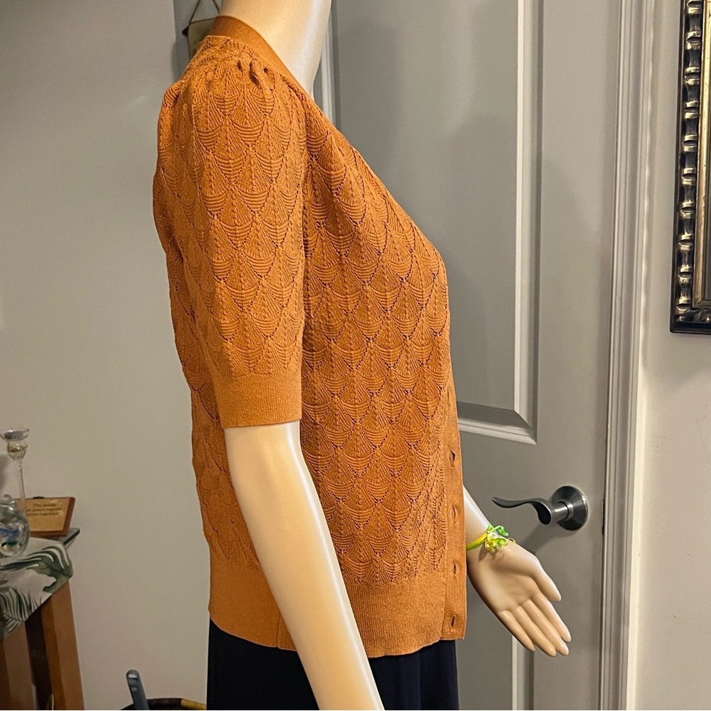 Ann Taylor Orange Women's Cardigan - Picture 2 of 8